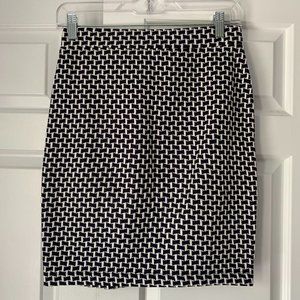 Loft Navy and White Skirt